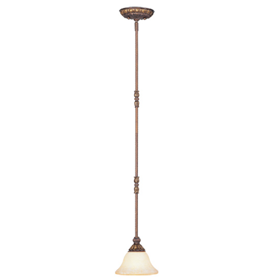 Livex Lighting 8610-30 Sovereign Mini Pendant in Crackled Greek Bronze with Aged Gold Accents 